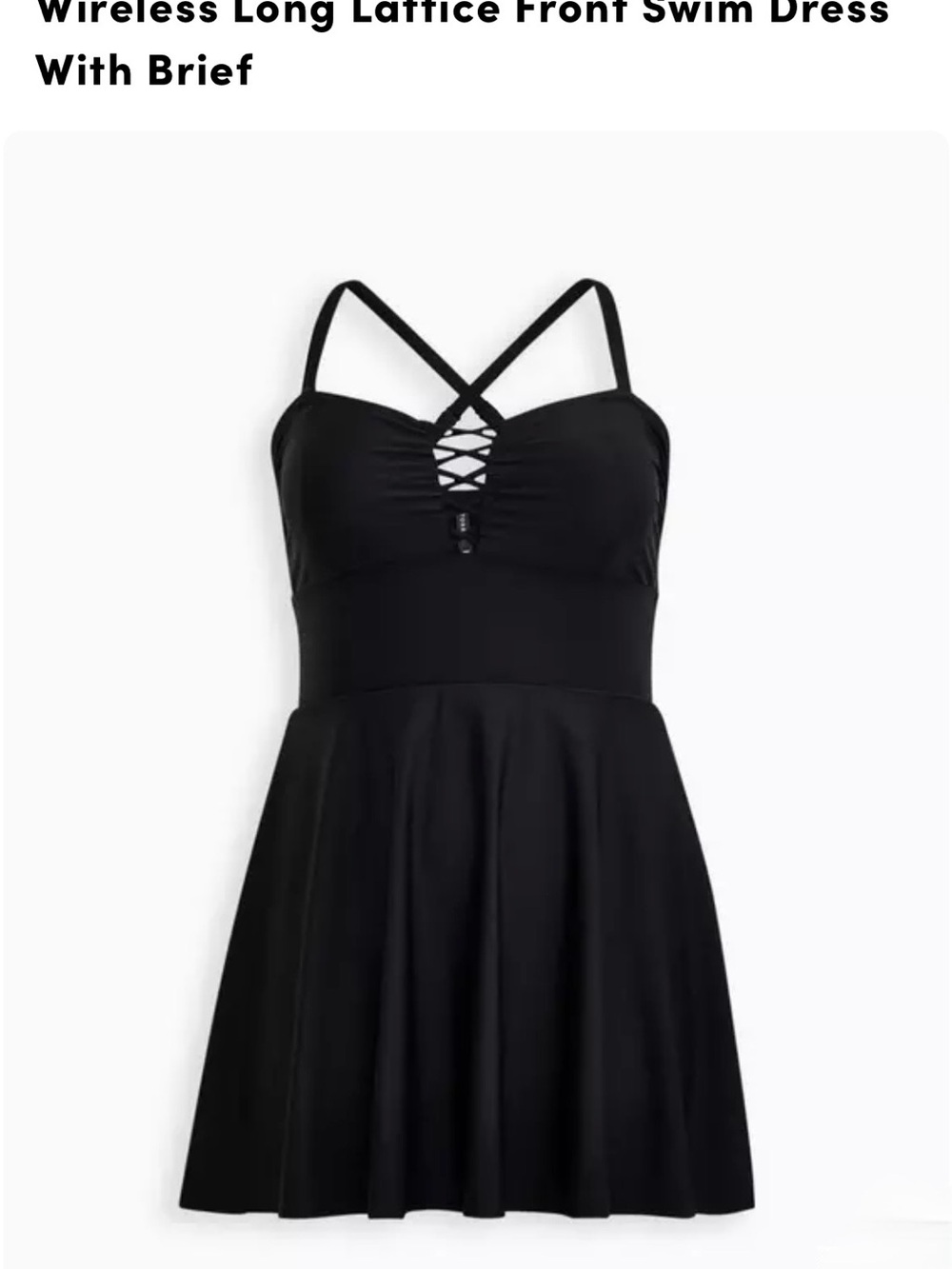 NWOT Torrid  Black Lattice-Front Swimdress